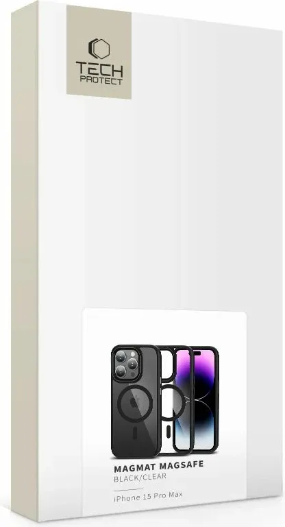 Mbështjellës Tech-Protect MagMat MagSafe për iPhone 15 Pro Max, Transparent/Black - 6