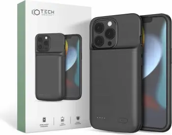 Mbështjellës Tech-Protect PowerCase për iPhone 13 / 13 Pro me powerbank 4800mAh, Zi