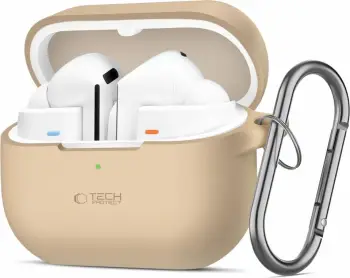 Mbështjellës Tech-Protect për Samsung Galaxy Buds 3 / 3 Pro, silikon, kafe, me karabiner