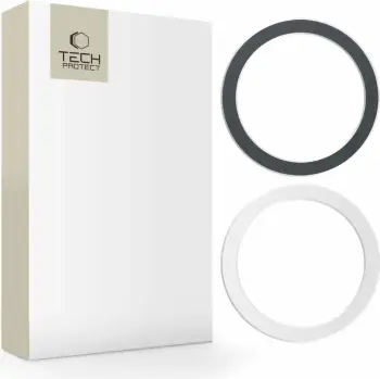 Unaza magnetike MagSafe Tech-Protect MagMat, set 2 copë, e zezë / argjendtë