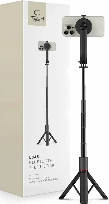 Selfie stick me tripod Tech-Protect L04S, Bluetooth, për smartphone, MagSafe, i zi - 1