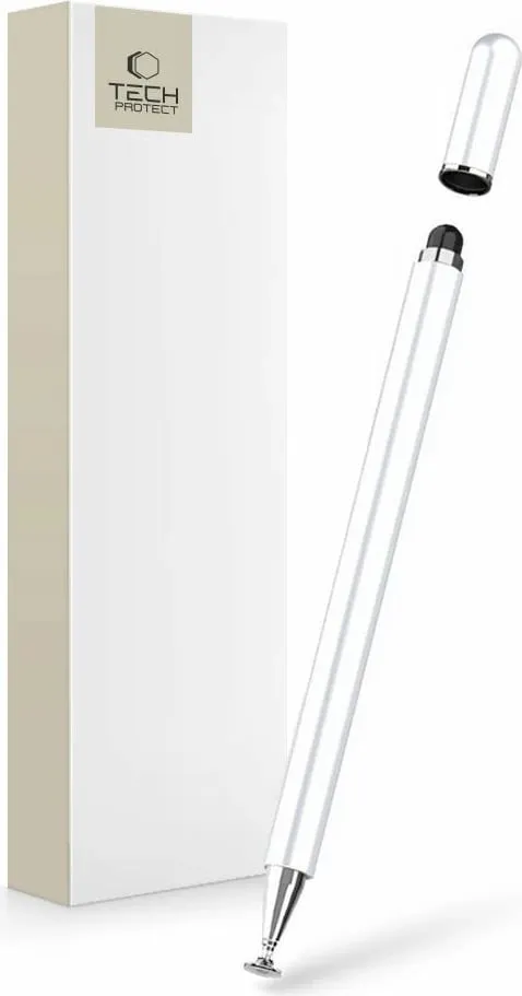 Stylus Tech-Protect Charm, për tabletë/smartphone, Bardhë/Argjendtë - 1