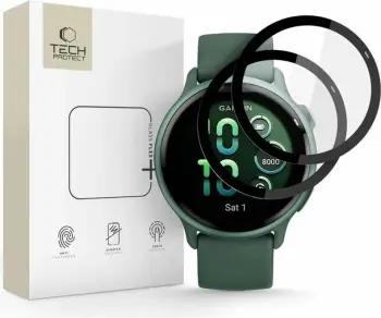 Mbrojtës xhami Tech-Protect Glass Flex+ për Garmin Vivoactive 6, 2 copë, Zi