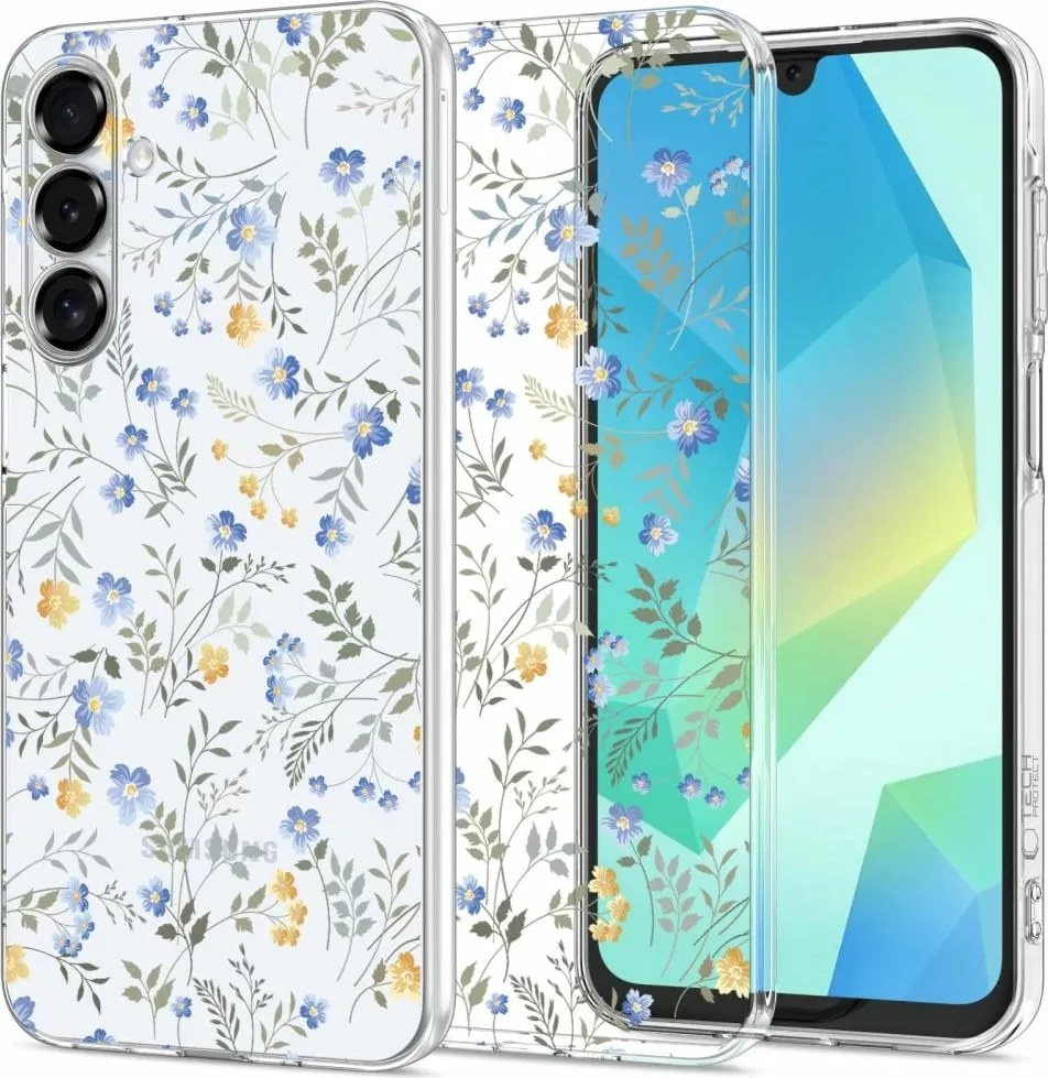 Mbështjellës Tech-Protect FlexAir+ për Samsung Galaxy A16, Transparent, me lule - 1