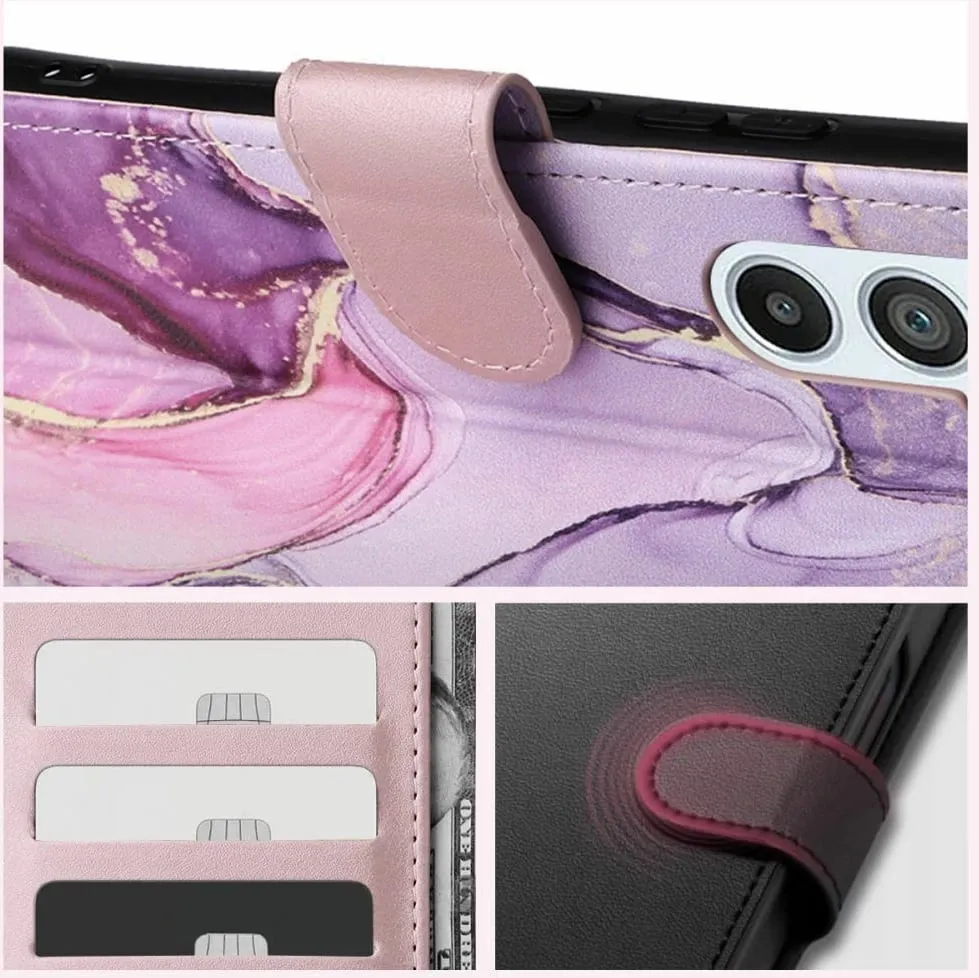 Mbështjellës Tech-Protect Wallet për Samsung Galaxy A25 5G, mermer rozë-vjollcë - 2