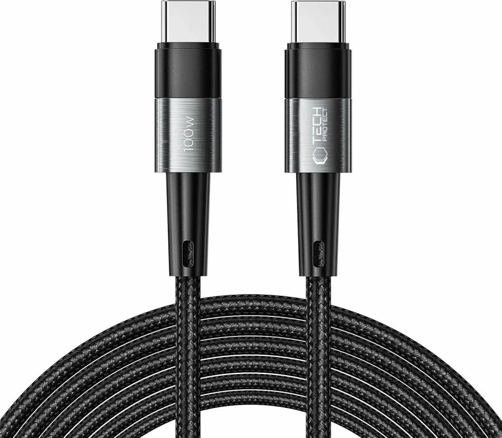 Kabllo USB-C/USB-C Tech-Protect UltraBoost 3m, 100W, Gri - 1