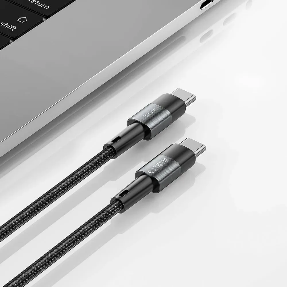 Kabllo USB-C/USB-C Tech-Protect UltraBoost 3m, 100W, Gri - 4