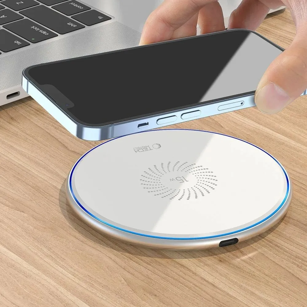 Karikues wireless Tech-Protect QI15W-C1, 15W, i bardhë - 5