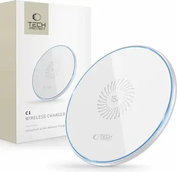 Karikues wireless Tech-Protect QI15W-C1, 15W, i bardhë