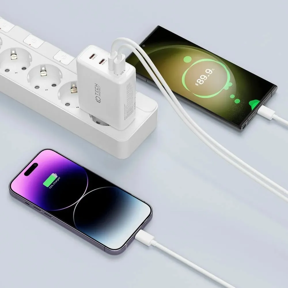 Karikues rrjeti Tech-Protect NC100W-GAN, 4 porta, 100W, USB-C/USB-A, i zi - 4
