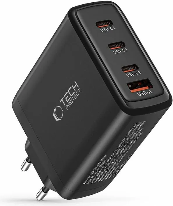 Karikues rrjeti Tech-Protect NC100W-GAN, 4 porta, 100W, USB-C/USB-A, i zi - 6