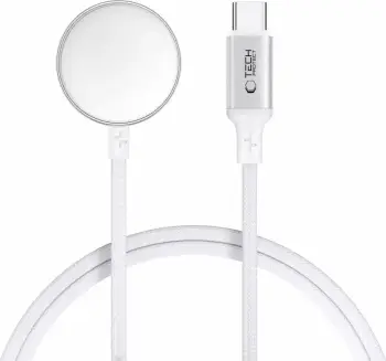 Karikues induktiv Tech-Protect UltraBoost MC02 për Apple Watch, USB-C, 1m, Bardhë