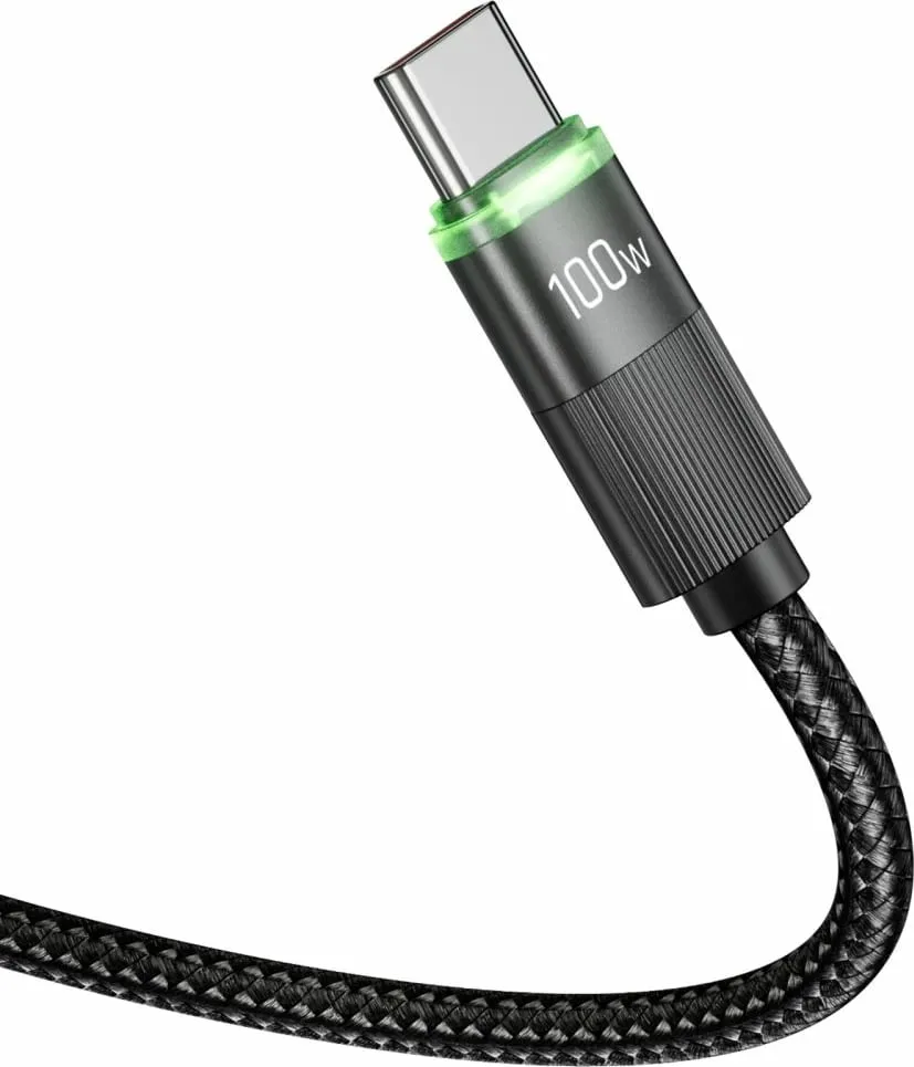 Kabllo USB-C Tech-Protect UB20T Ultraboost, 180cm, 100W, e zezë - 2