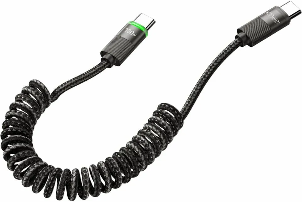 Kabllo USB-C Tech-Protect UB20T Ultraboost, 180cm, 100W, e zezë - 3