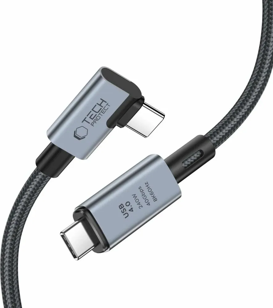 Kabllo USB-C Tech-Protect UltraBoost Max L, USB 4.0, 1.5m, 240W, Gri - 2