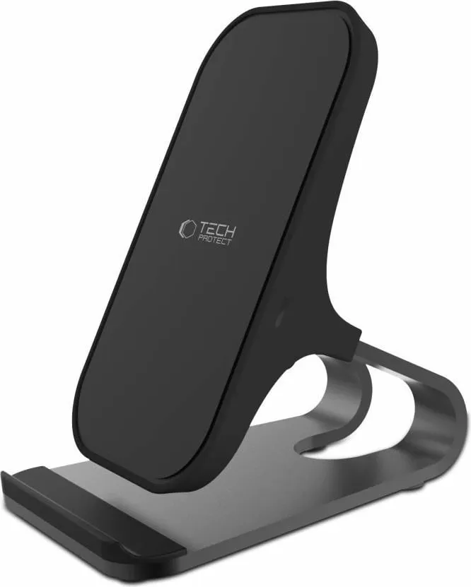 Karikues wireless Tech-Protect QI15W-S1, 15W, me qëndrim, i zi - 2