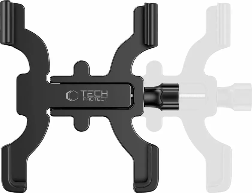Mbajtëse telefoni për biçikletë Tech-Protect V3, alumini, rrotullim 360°, e zezë - 3