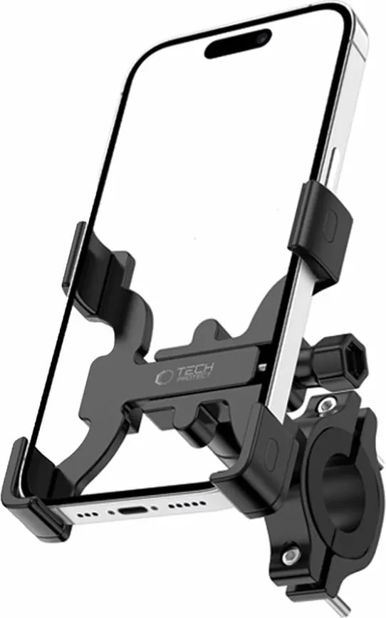 Mbajtëse telefoni për biçikletë Tech-Protect V3, alumini, rrotullim 360°, e zezë - 5