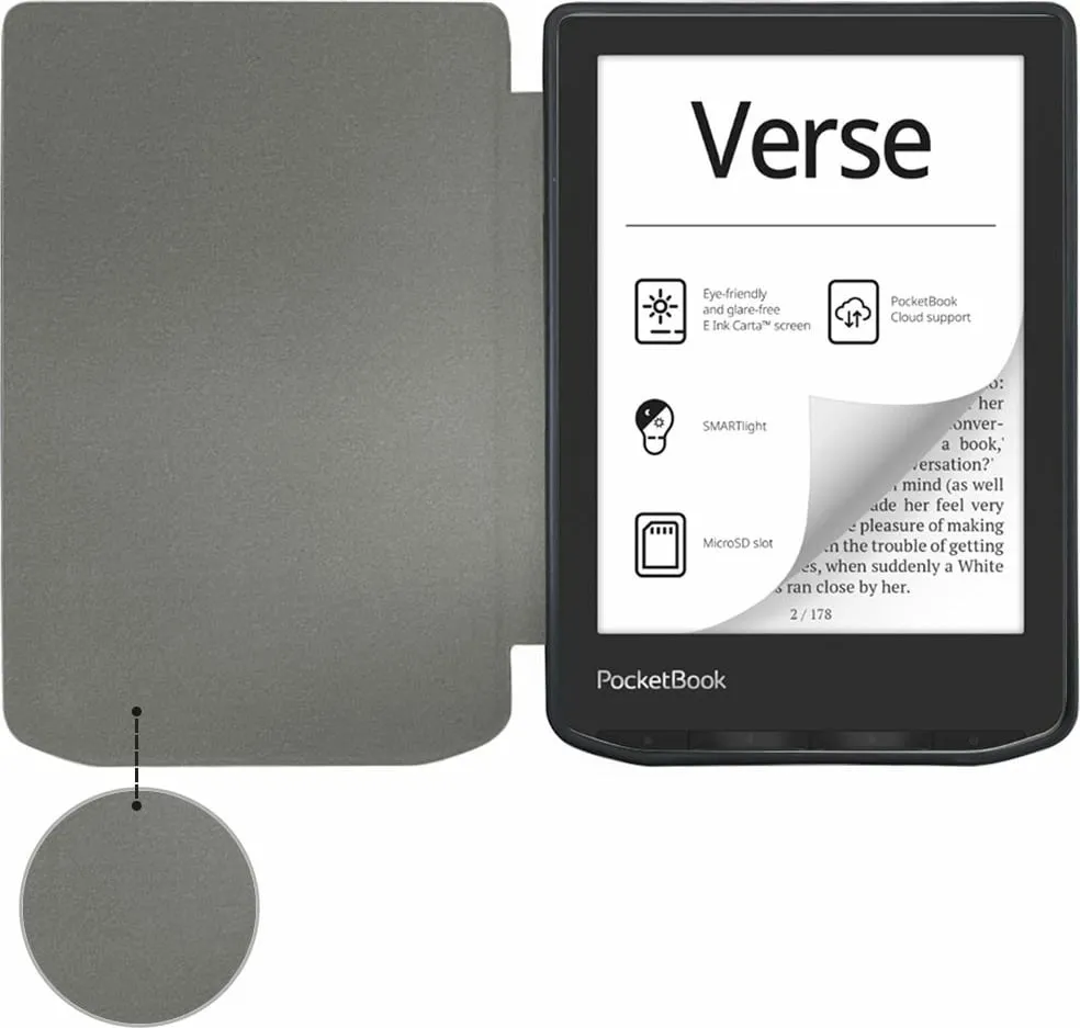Mbështjellës Tech-Protect SmartCase për PocketBook Verse / Verse Pro, e zezë - 4