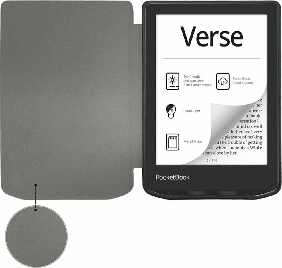 Mbështjellës Tech-Protect SmartCase për PocketBook Verse / Verse Pro, e zezë - 8