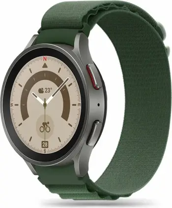 Rrip najloni për smartwatch Tech-Protect Nylon Pro për Samsung Galaxy Watch 4/5/5 Pro/6/7/FE, Gjelbër e errët
