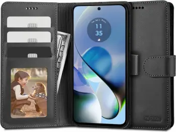Mbështjellës portofol Tech-Protect për Motorola Moto G54 5G / G54 5G Power Edition, eko lëkurë, i zi