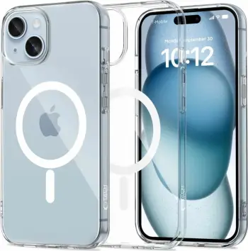 Mbështjellës Tech-Protect FlexAir Hybrid MagSafe për iPhone 15, Transparent me shkëlqim