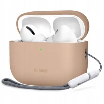 Mbulesë silikoni Tech-Protect për Apple AirPods Pro 3, Coffee Latte, kafe