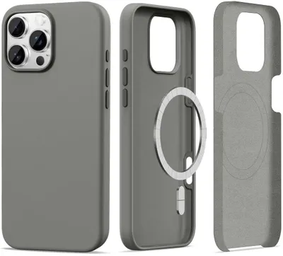 Mbështjellës Tech-Protect Silicone MagSafe për iPhone 16 Pro, Gri - 1