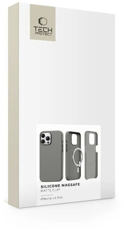 Mbështjellës Tech-Protect Silicone MagSafe për iPhone 16 Pro, Gri - 5