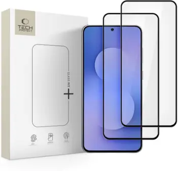 Qelq mbrojtës Tech-Protect Glass Fit+, 2 copë, për Samsung Galaxy S25 FE, i zi