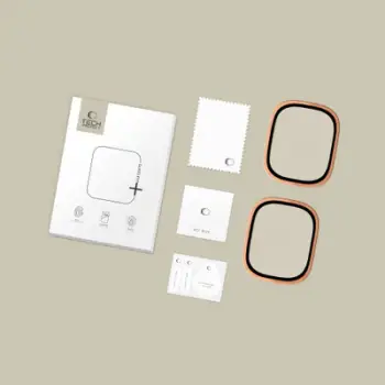Mbrojtës ekrani Tech-Protect Tempered Glass Ring, Apple Watch Ultra 49mm, set 2 copë, portokalli Cosmic