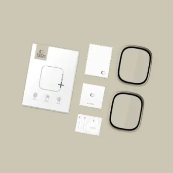 Mbrojtëse ekrani Tech Protect Glass Ring për Apple Watch Ultra 1 2 3 49mm, qelq i temperuar, paketim 2 copë, titan