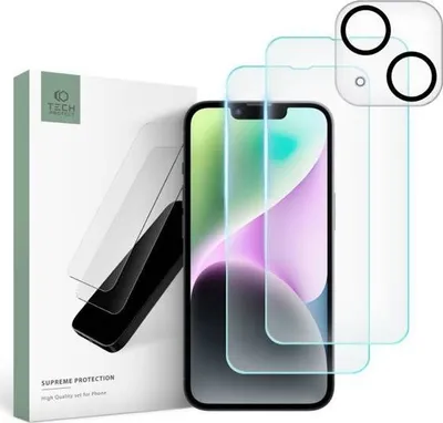Xham mbrojtës Tech-Protect Supreme Set për iPhone 14, xham i temperuar, transparnet - 1