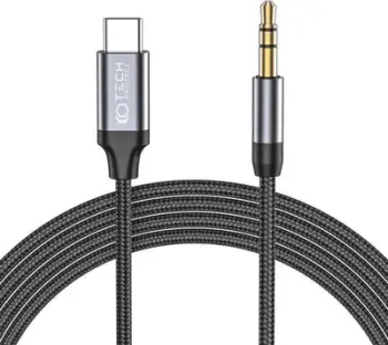 Kabllo audio Tech-Protect UltraBoost, USB-C në Jack 3.5 mm, 1 m, i zi