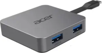 Dongle 4-në-1 Acer, HP.DSCAB.014, USB Type-C, 2x HDMI, 2x USB 3.2, Argjendtë