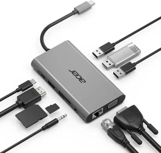 Docking station Acer HP.DSCAB.002, USB Type-C, Argjend - 2