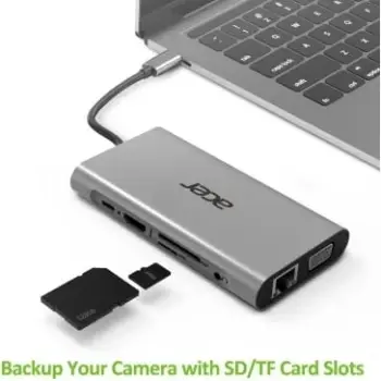 Docking station Acer HP.DSCAB.002, USB Type-C, Argjend