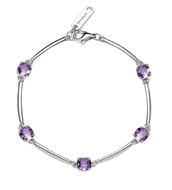 Byzylyk për femra Brosway Fancy Magic Purple FMP05, 16 cm, i argjendtë/vjollcë