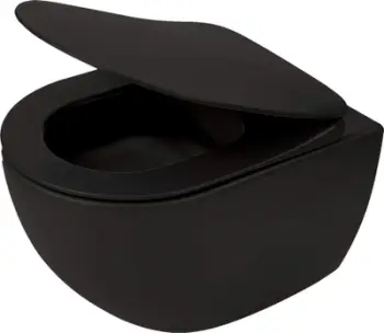 WC e varur Deante Peonia, rimless, me ulëse soft close, e zezë
