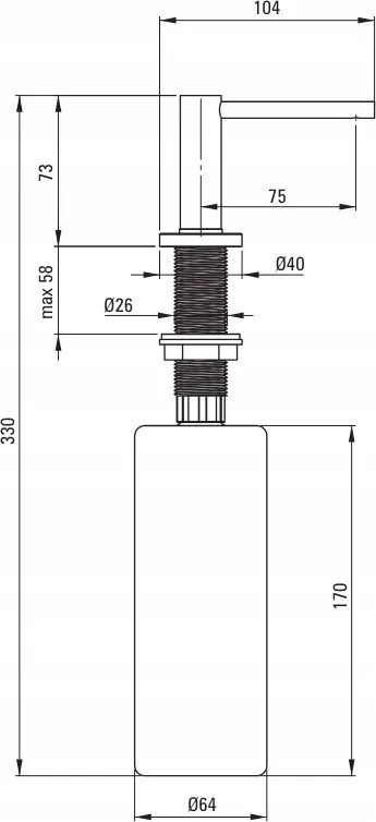 Dozator për lëng enësh Deante Aster, çelik inox, përfundim brushed steel, argjend - 4