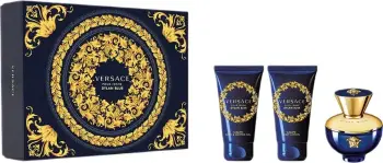 Set dhuratë për femra Versace Pour Femme Dylan Blue Eau de Parfum 50ml + xhel dushi 50ml + locion trupi 50ml