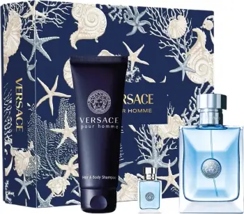 Set Eau de Toilette për meshkuj Versace Pour Homme 100ml + 5ml + xhel dushi 150ml