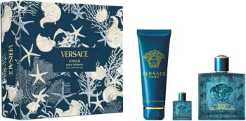 Set Eau de Parfum për meshkuj Versace Eros 100ml + Shower Gel 150ml + Miniature Eau de Parfum 5ml