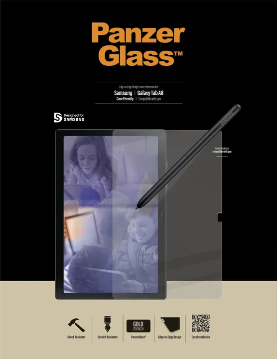 Xham mbrojtës PanzerGlass Edge-to-Edge për Samsung Galaxy Tab A8, transparent - 1