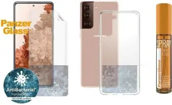 Set mbrojtëse me folie PanzerGlass B7260 për Galaxy S21 Plus + sprej pastrues 30ml