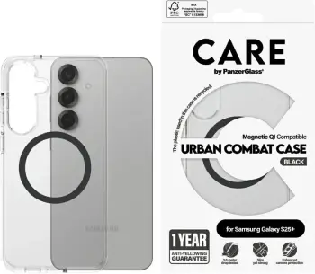 Mbështjellës PanzerGlass CARE Urban Combat Case, për Samsung Galaxy S25+, Transparent