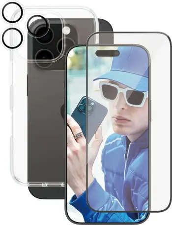 Mbështjellës PanzerGlass CARE Flagship 3-in-1 për iPhone 16 Pro, transparent
