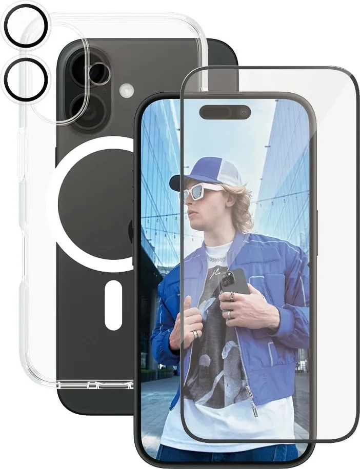Mbështjellës PanzerGlass CARE Flagship 3-in-1 për iPhone 16, transparent - 1