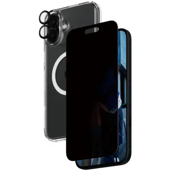 Mbrojtës ekrani PanzerGlass për iPhone 16 Plus, 3-në-1, privatësi, transparent
